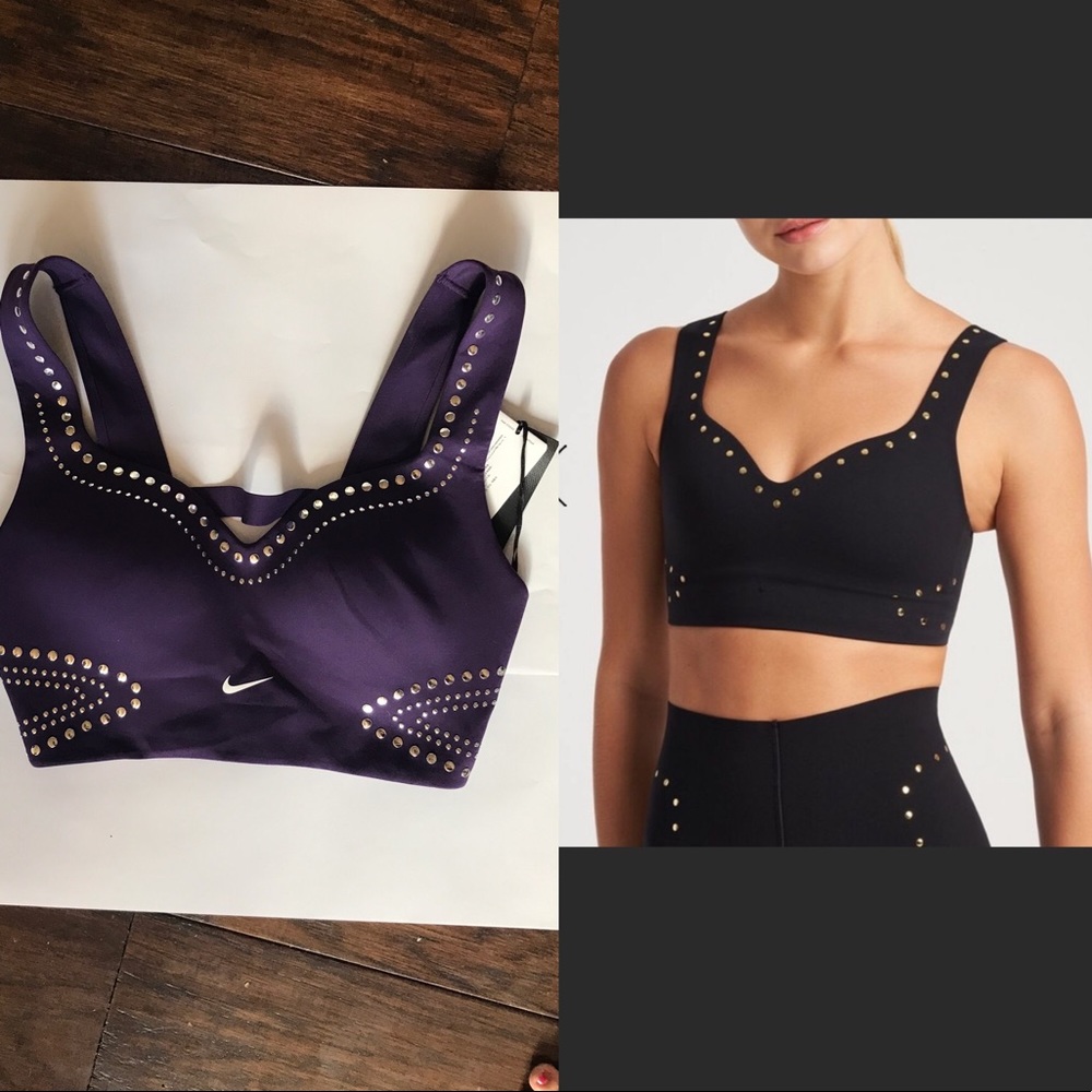 Nike purple dri fit studded sports bra